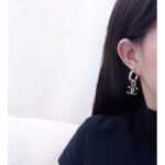 Chanel Women CC Pendant Earrings Metal Strass Gold Crystal - Bild 8