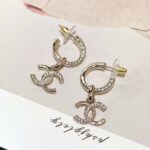 Chanel Women CC Pendant Earrings Metal Strass Gold Crystal - Bild 5