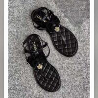 Chanel Women CC Sandals Grosgrain Black 1 CM Heel (2)