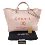 Chanel Women CC Shopping Bag Canvas Leather Mixed Fibers Pink - Imagen 5