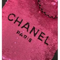 Chanel Women CC Shopping Bag Sequins Black Metal Dark Pink Black (5)