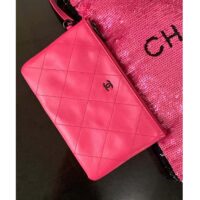 Chanel Women CC Shopping Bag Sequins Black Metal Dark Pink Black (5)