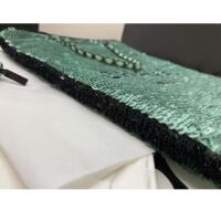 Chanel Women CC Shopping Bag Sequins Black Metal Green Black (10)