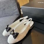 Chanel Women CC Slingbacks Embroidery Strass Lambskin White 1.5 CM Heel – Image 2