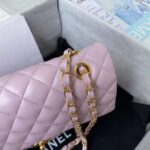 Chanel Women CC Small Classic Handbag Shiny Grained Calfskin Metal Lilac – Image 5