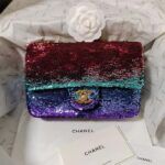 Chanel Women CC Small Flap Bag Gradient Sequins Gold-Tone Metal Multicolor - Image 4