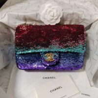 Chanel Women CC Small Flap Bag Gradient Sequins Gold-Tone Metal Multicolor (5)