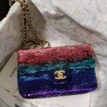 Chanel Women CC Small Flap Bag Gradient Sequins Gold-Tone Metal Multicolor - Image 3