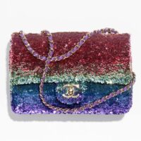 Chanel Women CC Small Flap Bag Gradient Sequins Gold-Tone Metal Multicolor (5)