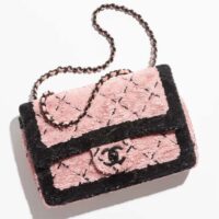 Chanel Women CC Small Flap Bag Sequins Black Metal Pink Black (5)