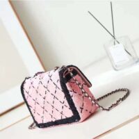 Chanel Women CC Small Flap Bag Sequins Black Metal Pink Black (5)