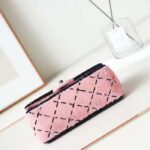 Chanel Women CC Small Flap Bag Sequins Black Metal Pink Black – Image 7