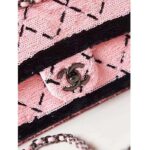 Chanel Women CC Small Flap Bag Sequins Black Metal Pink Black – Image 8
