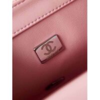 Chanel Women CC Small Flap Bag Sequins Black Metal Pink Black (5)