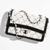 Chanel Women CC Small Flap Bag Sequins Black Metal White Black (3)