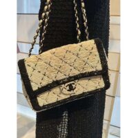 Chanel Women CC Small Flap Bag Sequins Black Metal White Black (3)