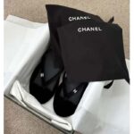 Chanel Women CC Thongs Sandal Velvet Black 0.5 CM Heel - Imagen 7