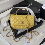 Chanel Women CC Wallet On Chain Lambskin Imitation Pearls Yellow - Bild 2