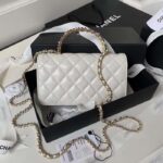 Chanel Women CC Wallet On Chain Shiny Crumpled Lambskin Imitation Pearls – Image 3
