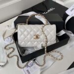 Chanel Women CC Wallet On Chain Shiny Crumpled Lambskin Imitation Pearls – Image 2