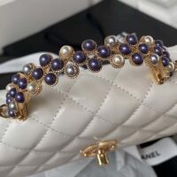 Chanel Women CC Wallet On Chain Shiny Crumpled Lambskin Imitation Pearls (3)