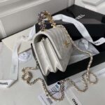 Chanel Women CC Wallet On Chain Shiny Crumpled Lambskin Imitation Pearls – Image 5