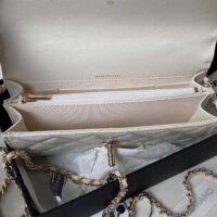 Chanel Women CC Wallet On Chain Shiny Crumpled Lambskin Imitation Pearls (3)