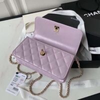 Chanel Women CC Wallet On Chain Shiny Lambskin Strass Light Pink (5)