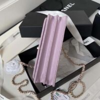 Chanel Women CC Wallet On Chain Shiny Lambskin Strass Light Pink (5)