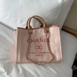 Chanel Women Deanville Shopping Bag Canvas Leather Mixed Fibers Pink – Image 8