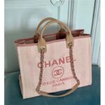 Chanel Women Deanville Shopping Bag Canvas Leather Mixed Fibers Pink – Image 6