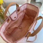 Chanel Women Deanville Shopping Bag Canvas Leather Mixed Fibers Pink – Image 12