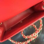 Chanel Women Mini Flap Bag Calfskin Leather Gold-Tone Metal Red - Bild 8