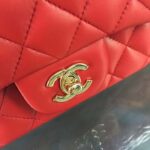 Chanel Women Mini Flap Bag Calfskin Leather Gold-Tone Metal Red - Bild 9