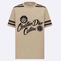 Dior CD Men Christian Dior Couture Relaxed-Fit T-Shirt Beige Cotton Jersey (10)