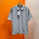 Dior CD Herr Oblique Pikétröja Vit Blå Bomull Jacquard