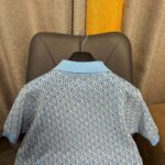 Dior CD Women Oblique Polo Shirt White Blue Cotton Jacquard - Bild 9