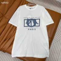 Dior CD Men Relaxed-Fit T-Shirt White Cotton Jersey Ribbed Crew Neck (9)