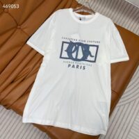 Dior CD Men Relaxed-Fit T-Shirt White Cotton Jersey Ribbed Crew Neck (9)