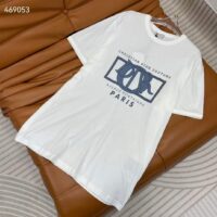 Dior CD Men Relaxed-Fit T-Shirt White Cotton Jersey Ribbed Crew Neck (9)