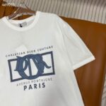 Dior CD Men Relaxed-Fit T-Shirt White Cotton Jersey Ribbed Crew Neck - Bild 7