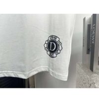 Dior CD Men T-Shirt Ecru Silk Cotton Jersey Ribbed Crew Neck (7)