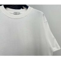 Dior CD Men T-Shirt Ecru Silk Cotton Jersey Ribbed Crew Neck (7)