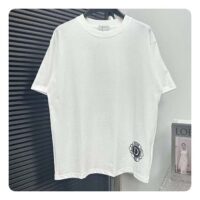 Dior CD Men T-Shirt Ecru Silk Cotton Jersey Ribbed Crew Neck (7)