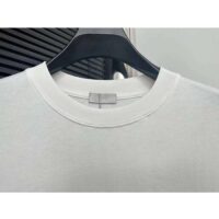 Dior CD Men T-Shirt Ecru Silk Cotton Jersey Ribbed Crew Neck (7)