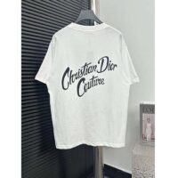 Dior CD Men T-Shirt Ecru Silk Cotton Jersey Ribbed Crew Neck (7)