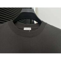 Dior CD Men T-Shirt T-Shirt Gray Cotton Jersey Silk Ribbed Crew Neck (11)