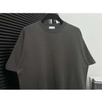 Dior CD Men T-Shirt T-Shirt Gray Cotton Jersey Silk Ribbed Crew Neck (11)