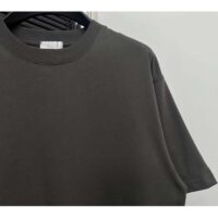 Dior CD Men T-Shirt T-Shirt Gray Cotton Jersey Silk Ribbed Crew Neck (11)