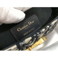 Dior CD Unisex 30 Montaigne Box Bag Blue Dior Oblique Jacquard (3)